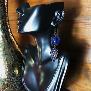 Jewelry - Blue Bohemian Peacock Gemstone Drop Earrings Jewelry - Blue Bohemian Peacock Gemstone Drop Earrings